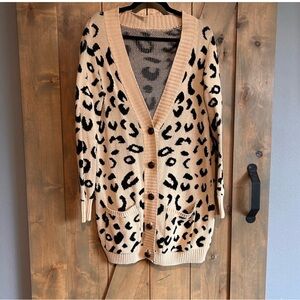 Leopard Print Cardigan Sweater